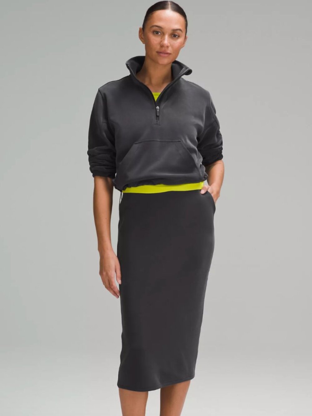 Lululemon Brushed Softstreme Half Zip Pullover Black Size L Large Black - Picture 2 of 12